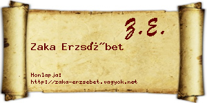 Zaka Erzsébet névjegykártya