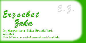 erzsebet zaka business card